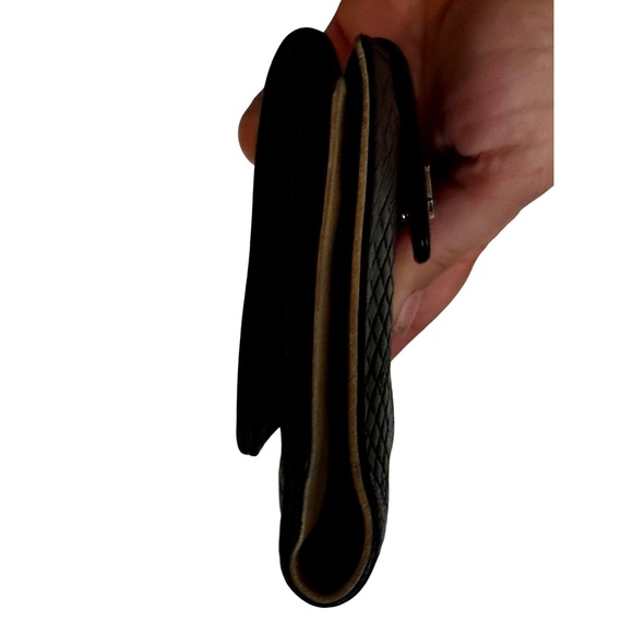 Chanel Calfskin Wallet Black Leather Camel Women's Bifold Timeless 2 COAs Card - Picture 11 of 14